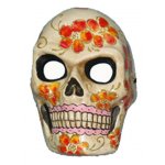 Αποκριάτικη Μάσκα Νεκροκεφαλή με Λουλούδια (4 Χρώματα)